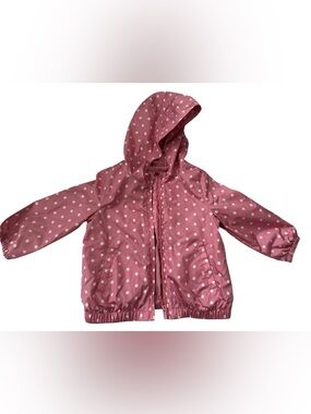 GAP Pink Polka Dot Hooded Windbreaker